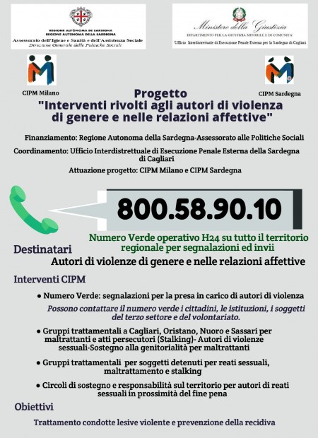 Progetto &quot;interventi rivolti agli autori di violenza di genere e nelle relazioni affettive&quot;