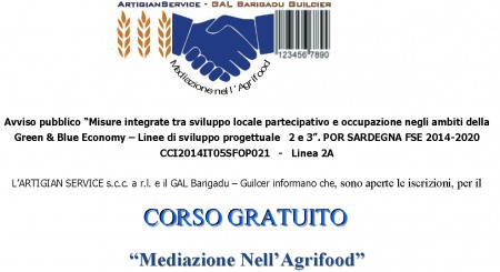 Corso di formazione &quot;Mediazione nell&#039;agrifood&quot;