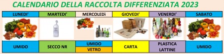 Calendario raccolta differenziata 2023