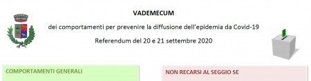 VADEMECUM NORME DI COMPORTAMENTO ANTI-COVID19 PER IL REFERENDUM 20-21 SETTEMBRE 2020